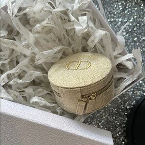 Dior Gold Glitter Round Pouch